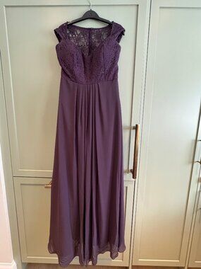 Bill Levkoff Lace Bridesmaid Dress - Plum